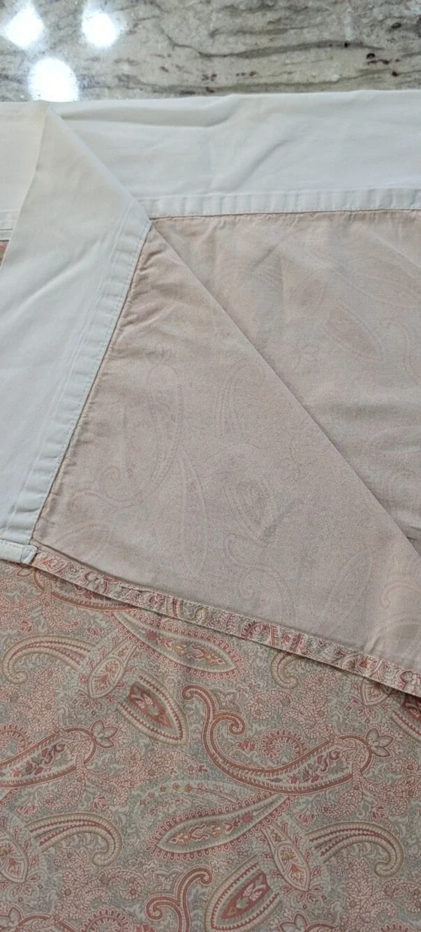 Venus Home Pink Paisley Cotton Flat Sheet Queen 88